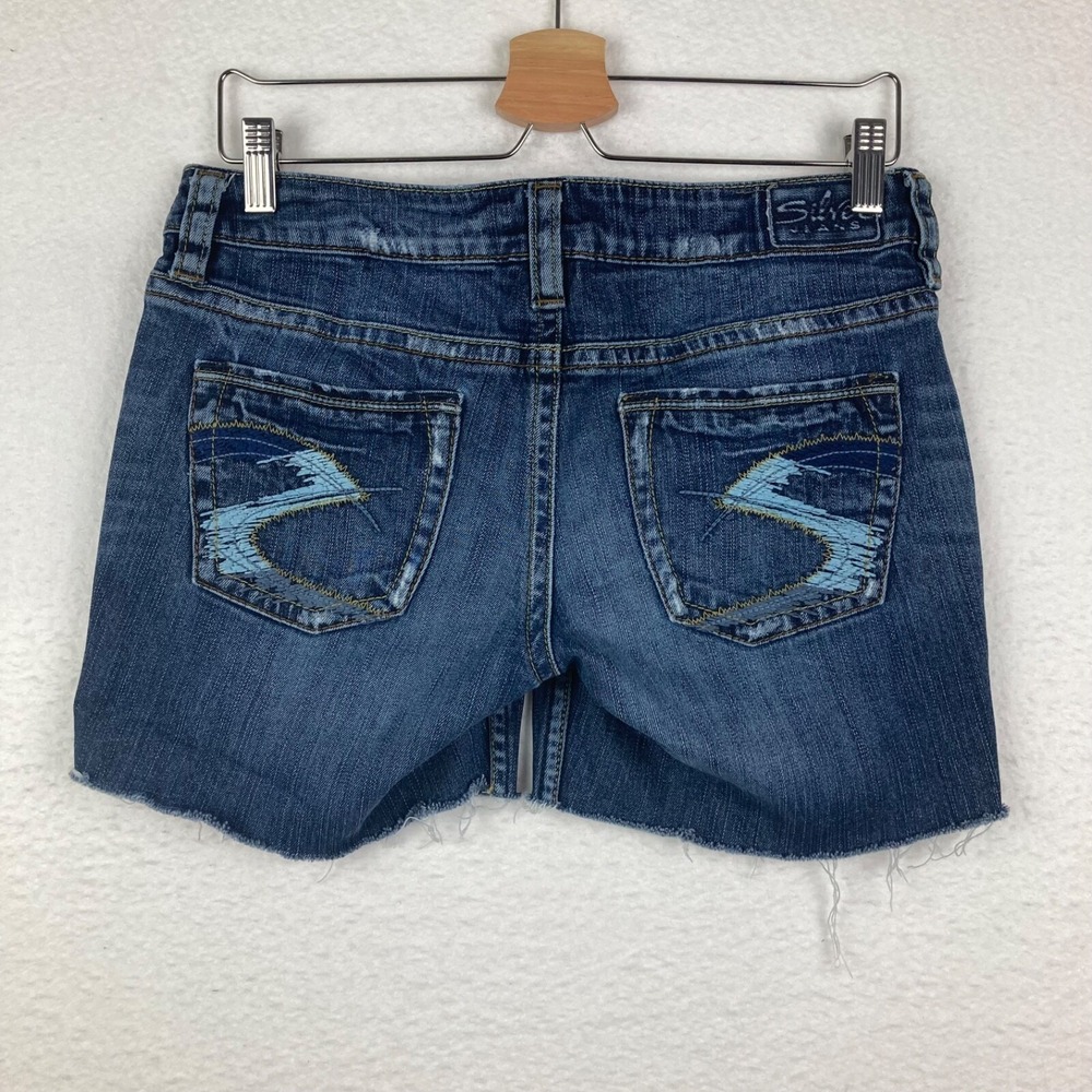 Silver Jeans Western Glove Works Lola Blue Jeans Cut Into Shorts Sz 28 - Picture 9 of 13